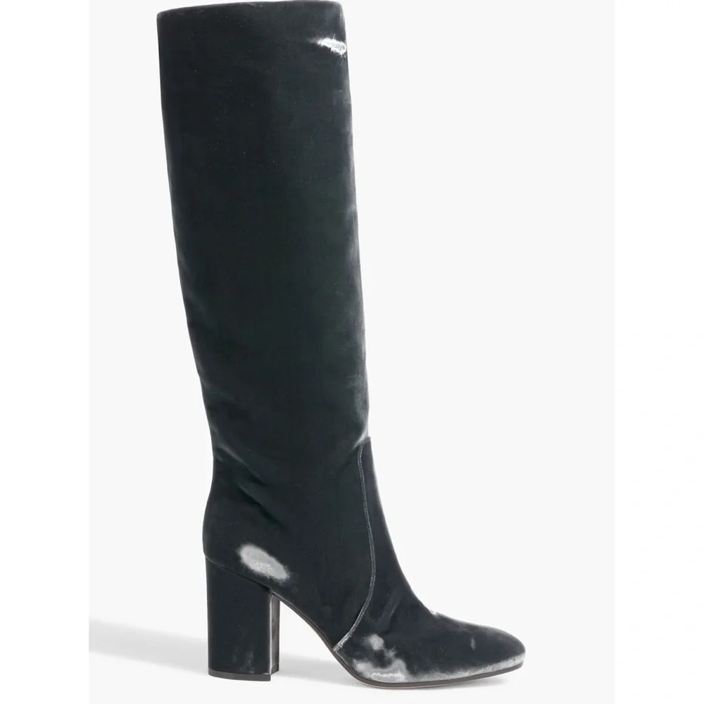 Gianvito Rossi Anthracite Velvet Knee Boots 36 NWT